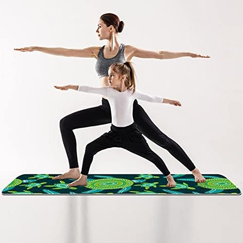 Yoga Mat Yeşil Sevimli Kaplumbağa Desen Karikatür Çevre Dostu Kaymaz spor egzersiz matı Pilates ve Zemin Egzersizleri için