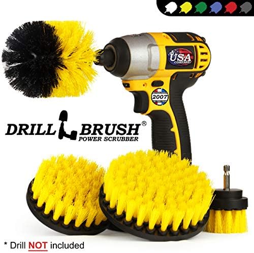 Drillbrush 4 Parça Naylon Güç Fırça Kiremit ve Harç Banyo Temizleme Fırçalayın Fırça Seti-Matkap Fırça Güç Scrubber Fırça Seti-Güç