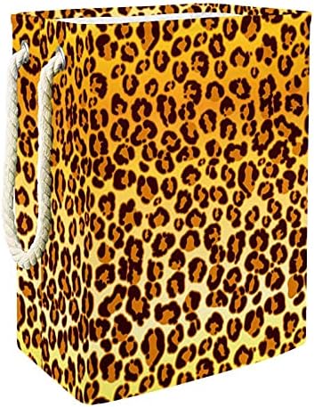 Inhomer Leopar Kahverengi Büyük Çamaşır Sepeti Su Geçirmez Katlanabilir kıyafet sepeti Sepeti Giyim Oyuncak Organizatör, ev Dekor