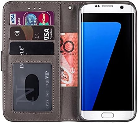 Cep Telefonu Flip samsung kılıfı Galaxy S7 Kenar Cüzdan tarzı koruyucu Kılıf, PU Deri koruyucu Kılıf Braketi Fonksiyonel Koruyucu