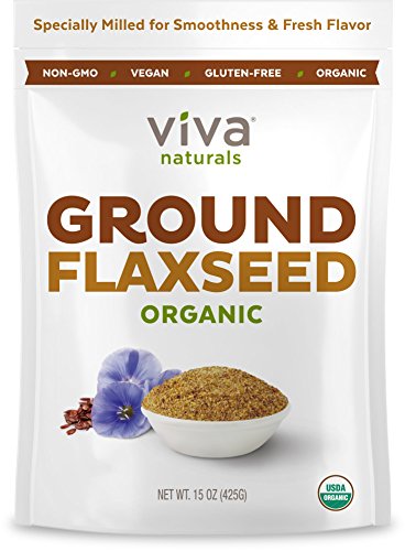 Viva Naturals En İyi Organik Çiğ Chia Tohumları, 1 Pound ve Organik Öğütülmüş Keten Tohumu, 15 oz - Optimum Pürüzsüzlük ve Tazelik