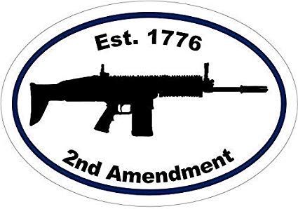 1776 2nd Değişiklik Gun Assault Rifle Silhouette Çıkartması Vinil Sticker Tampon Hediye Araba Laptop Toolbox Kask Duvarlar için