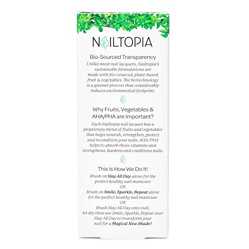 Nailtopia - 2 Şişe, 3 Görünüm Bitki Bazlı Çipsiz Tırnak Cilası Seti-Toksik Olmayan, Biyo Kaynaklı, Uzun Ömürlü, Güçlendirici