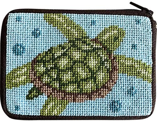 Dikiş ve Fermuarlı İğneli Bozuk Para Cüzdanı Seti-Deniz Kaplumbağası