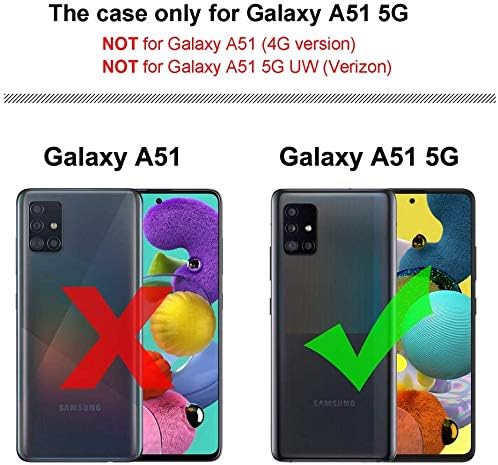 E-Başladı samsung kılıfı Galaxy A51 5G ile [Dahili Ekran Koruyucu], (Değil Fit A51 4G/5G UW Verizon), Tam Vücut Koruyucu Darbeye