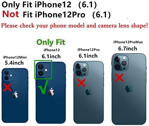 HENGHUI Kılıf iPhone 12 ile Uyumlu Alüminyum Alaşım Tampon Olgu Kamera Lens Koruyucu Metal Çerçeve Kapak ile (Siyah + Kırmızı)