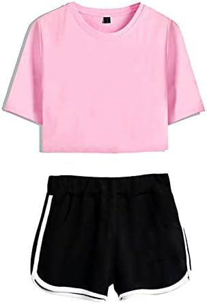Kızlar T Shirt ve Kısa Pantolon 2 Parça Yaz Setleri Sevimli Çocuklar için Uygun