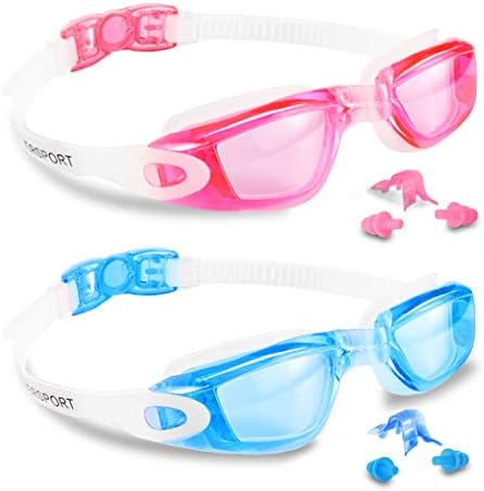 Çocuklar Yüzmek Gözlük, 2 paketi yüzme gözlükleri Çocuk Gençler için, Anti-Sis Anti-Uv Gençlik Yüzmek Gözlük Sızdırmaz Age4-16