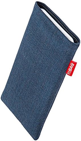 Sony Xperia miro için fitBAG Jive Mavi Özel Özel Kılıf. Ekran Temizliği için Entegre Mikrofiber Astarlı İnce Takım Elbise Kumaş