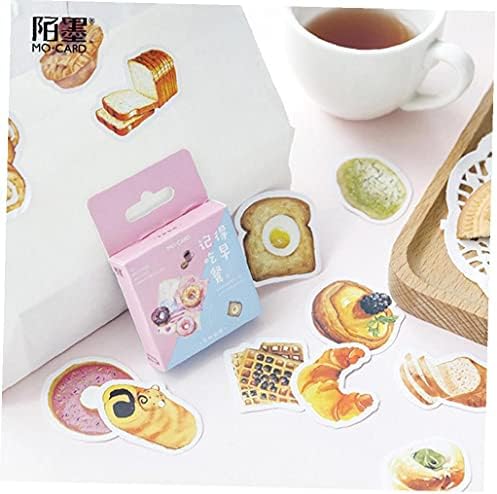 PiniceCore 1 kutu Kawaii Kahvaltı Yemek Hatırlıyorum Dekoratif Çıkartmalar Set Yapıştırıcı Gıda Ekmek Karalama Defteri Dekorasyon